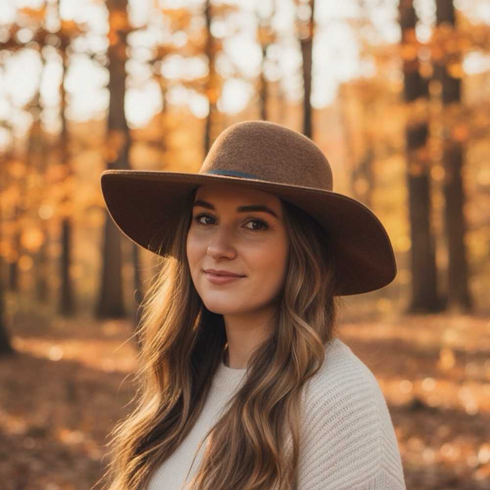 Chic Brown Floppy Hat with Black Band